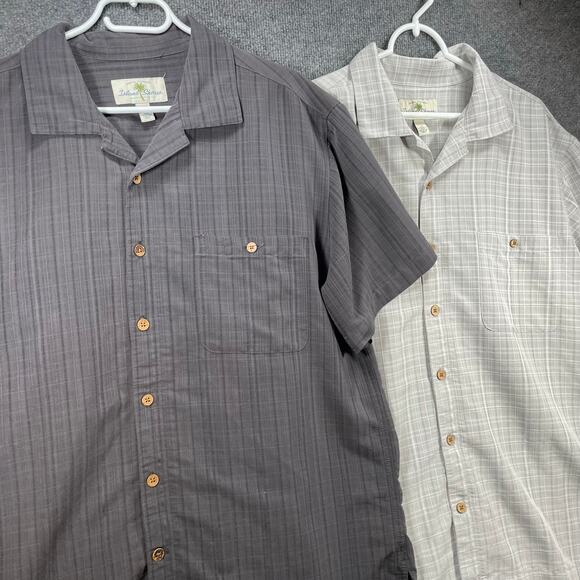 Island Shores Button Up Shirt Lot Of 2 Men's XL Gray Cork Button Casual Beach - Picture 2 of 10
